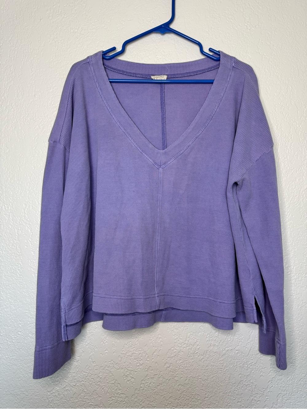 Pilcro Lavender V-Neck Long Sleeve Top
